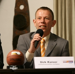 Herr Kaiser (Leiter Kummunikation und Medien der BBL) Basketball-Bundesliga